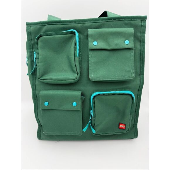 Lego Collection X Target Utility Pockets weekender Tote Bag forest Green travel - Picture 3 of 12